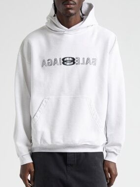 Balenciaga Inside Out Signature Logo Hoodie - Size L